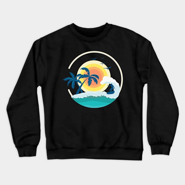 Summer T-Shirt Crewneck Sweatshirt by OboShirts